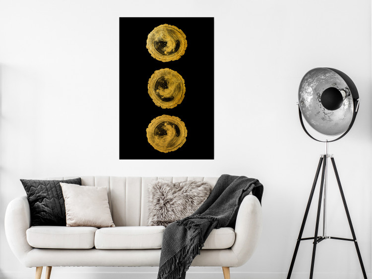 Poster Golden Branches - abstract golden trees on a black solid background 131833 additionalImage 4