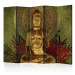 Room Divider Golden Buddha II (5-piece) - oriental holy statue in Zen style 132533