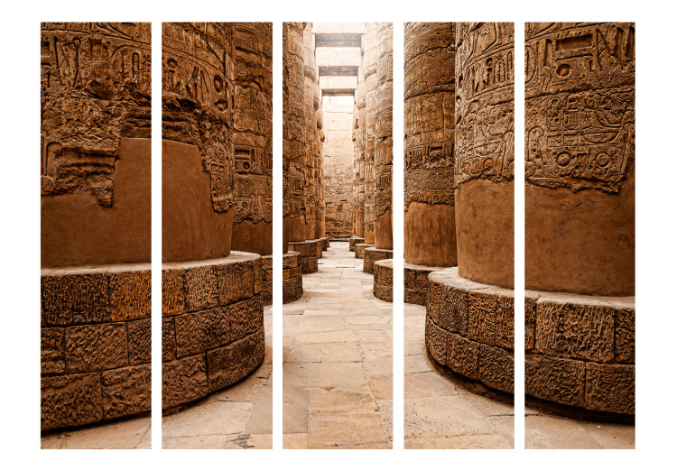 Room Divider Temple in Karnak II (5-piece) - passage among bronze columns 132733 additionalImage 3