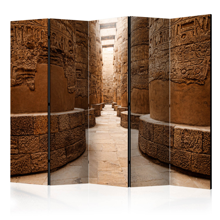 Room Divider Temple in Karnak II (5-piece) - passage among bronze columns 132733