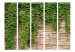 Folding Screen Ivy Wall II (5-piece) - beige bricks and green plants 132933 additionalThumb 3