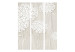 Room Separator Creamy Filigree (3-piece) - beige composition with white flowers 133133 additionalThumb 3