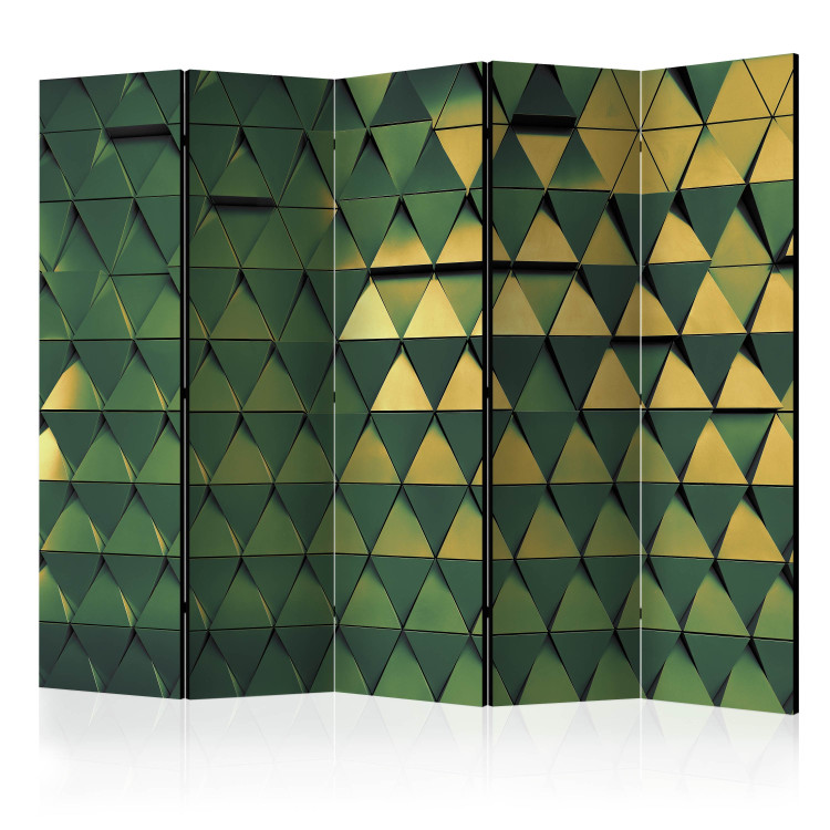 Folding Screen Dragon Scales II (5-piece) - unique geometric background in triangles 133533