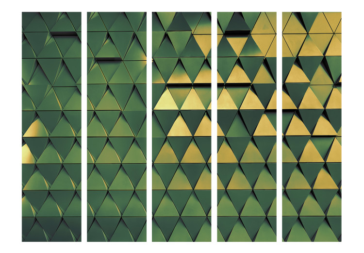Folding Screen Dragon Scales II (5-piece) - unique geometric background in triangles 133533 additionalImage 3