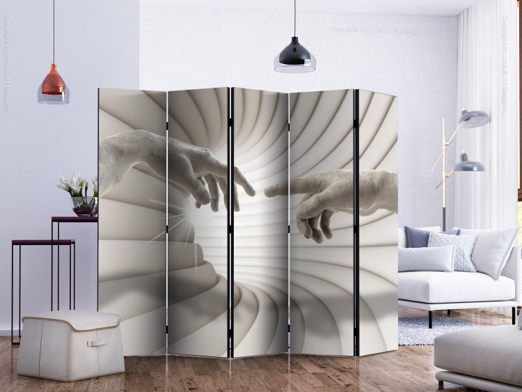 Room Separator Touch II - abstract touch of hand in bright tunnel with 3D imitation 133633 additionalImage 2