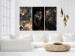Canvas Print Condemned (3-piece) - abstract black cat in glamour style 134233 additionalThumb 3