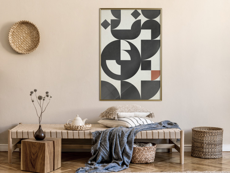Wall Poster Great Waves - abstract composition of black geometric figures 134833 additionalImage 5
