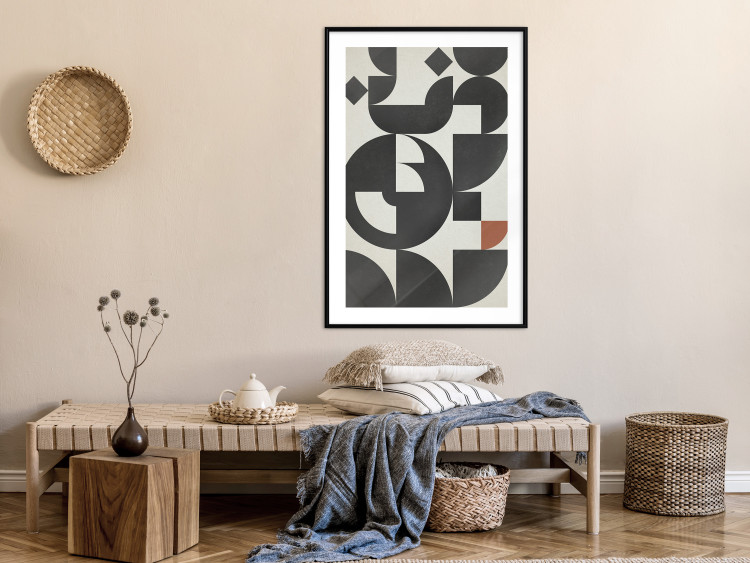 Wall Poster Great Waves - abstract composition of black geometric figures 134833 additionalImage 23