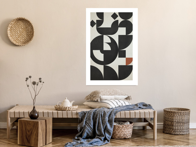 Wall Poster Great Waves - abstract composition of black geometric figures 134833 additionalImage 3