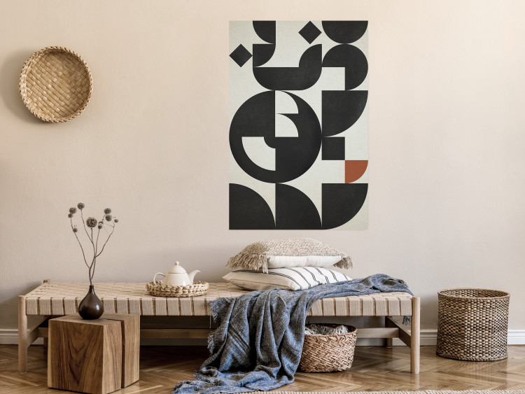 Wall Poster Great Waves - abstract composition of black geometric figures 134833 additionalImage 4