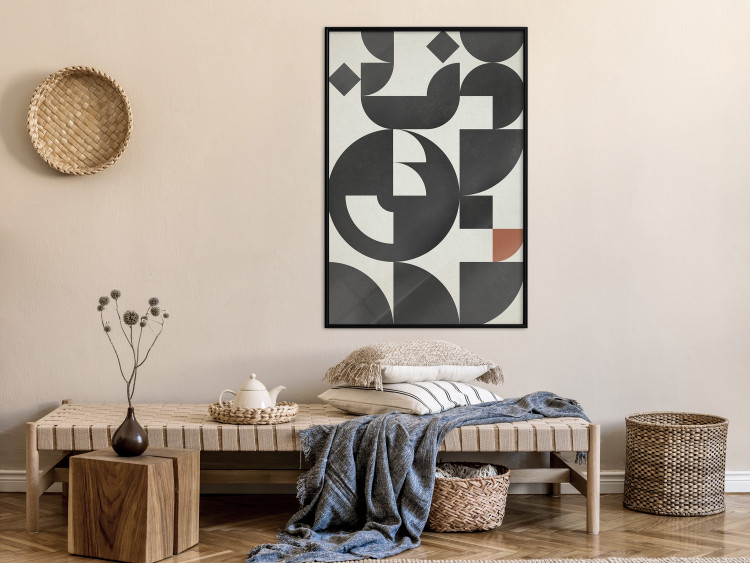 Wall Poster Great Waves - abstract composition of black geometric figures 134833 additionalImage 6