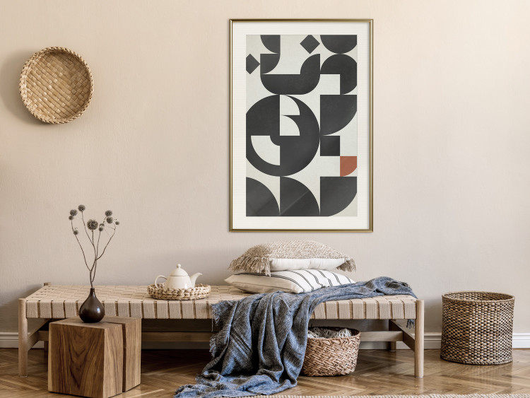 Wall Poster Great Waves - abstract composition of black geometric figures 134833 additionalImage 22