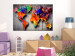 Canvas Print Map in colors - multi-colored continents on a gray background 134933 additionalThumb 3