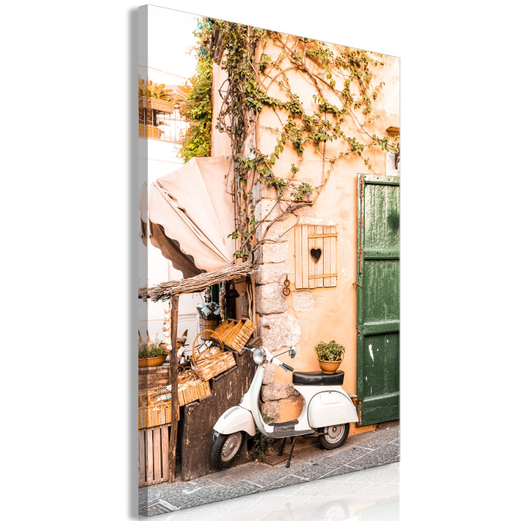 Canvas Art Print Italian Afternoon (1-piece) Vertical - motorcycle landscape on the street 135833 additionalImage 2