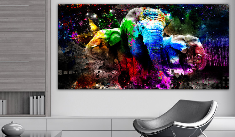 Large canvas print Colorful Elephants II [Large Format] 136433 additionalImage 3