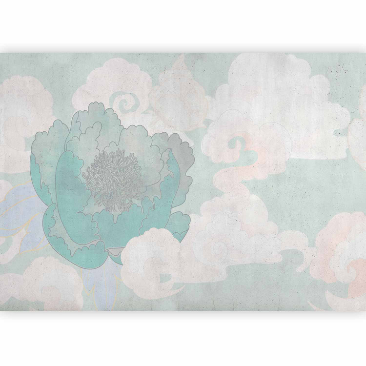 Photo Wallpaper In the clouds - clouds with floral motif in japandi style 142433 additionalImage 1