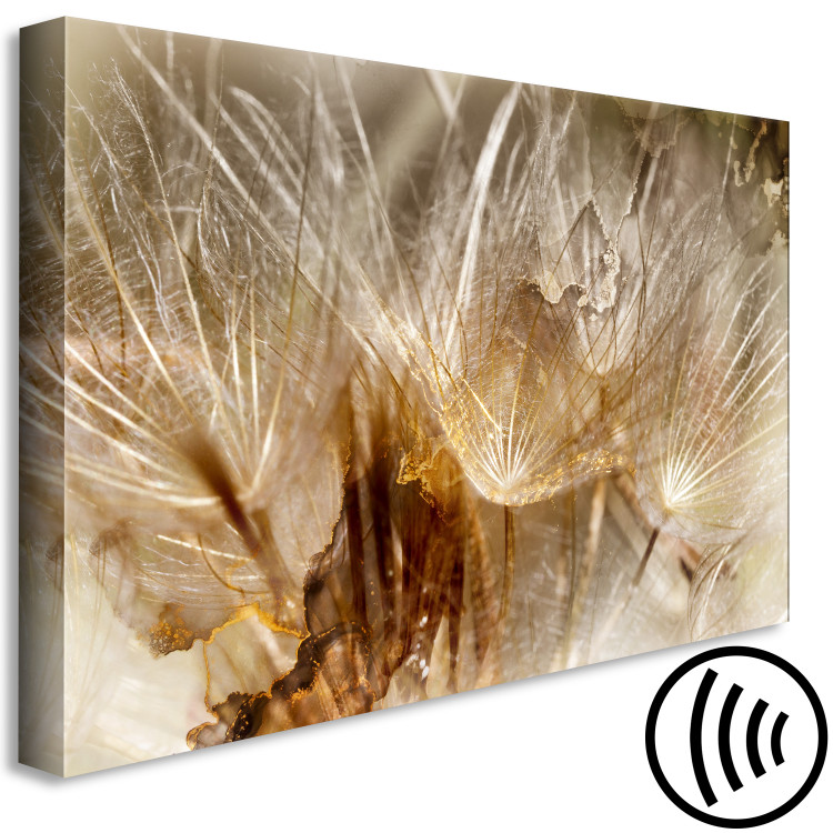 Canvas Print Dandelions in the Wind (1-piece) Wide - flowers in shades of gold 143233 additionalImage 6