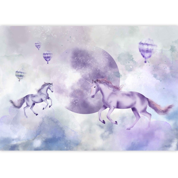 Photo Wallpaper Abstract for children - motif of fairytale animals on a purple background 143433 additionalImage 3