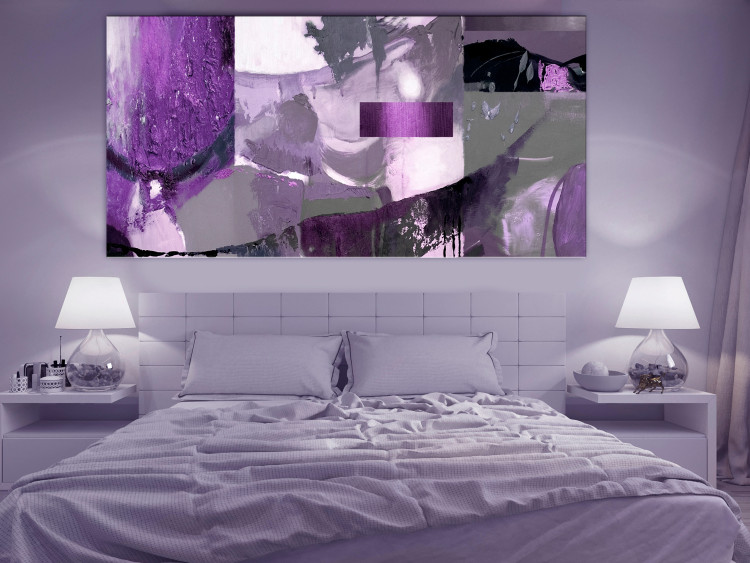 Canvas Art Print Texture Abstraction (1-piece) - modern purple composition 144533 additionalImage 3