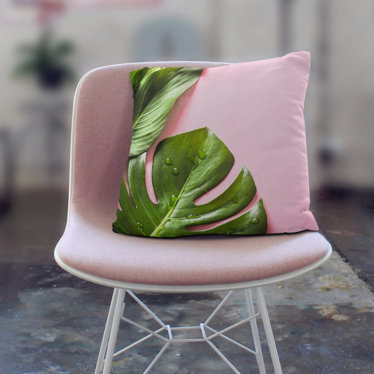 Decorative Microfiber Pillow A sweet combination - a floral composition in greens and pinks cushions 146833 additionalImage 5