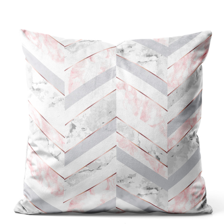 Decorative Velor Pillow The lightness of marble - a minimalist composition in glamour style 147033