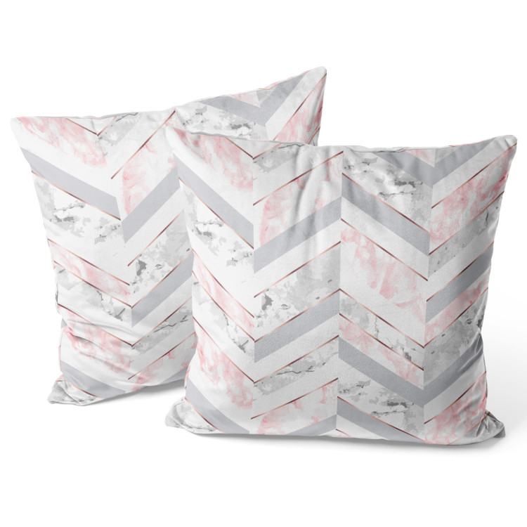 Decorative Velor Pillow The lightness of marble - a minimalist composition in glamour style 147033 additionalImage 3