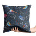 Decorative Velor Pillow Bird winter - a subtle graphic motif in shades of blue 147133 additionalThumb 2