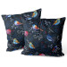 Decorative Velor Pillow Bird winter - a subtle graphic motif in shades of blue 147133 additionalThumb 3