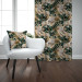 Decorative Curtain Contrasting leaves - plant motif in shades of green and gold 147233 additionalThumb 7
