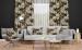 Decorative Curtain Contrasting leaves - plant motif in shades of green and gold 147233 additionalThumb 6