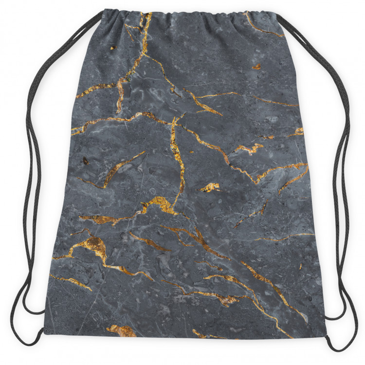 Backpack Cracked magma - graphite imitation stone pattern with golden streaks 147433 additionalImage 2