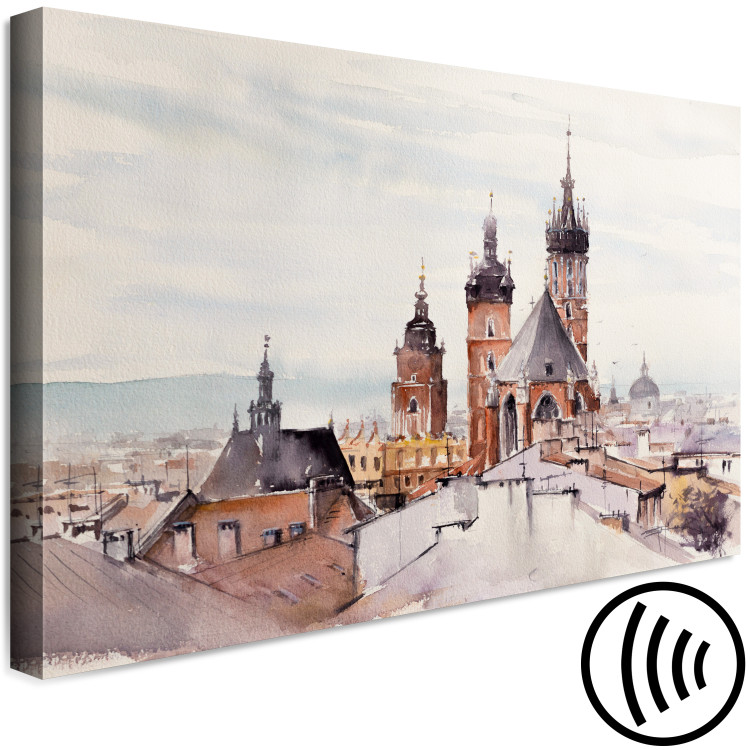Canvas Art Print Architecture of Cracow - Cityscape Painted With Watercolor 149833 additionalImage 6