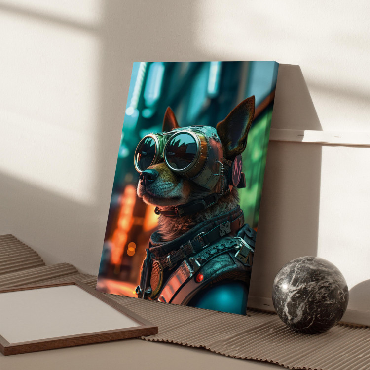 Canvas AI Dog Chihuahua - Cyberpunk Style Animal Fantasy Portrait - Vertical 150133 additionalImage 5
