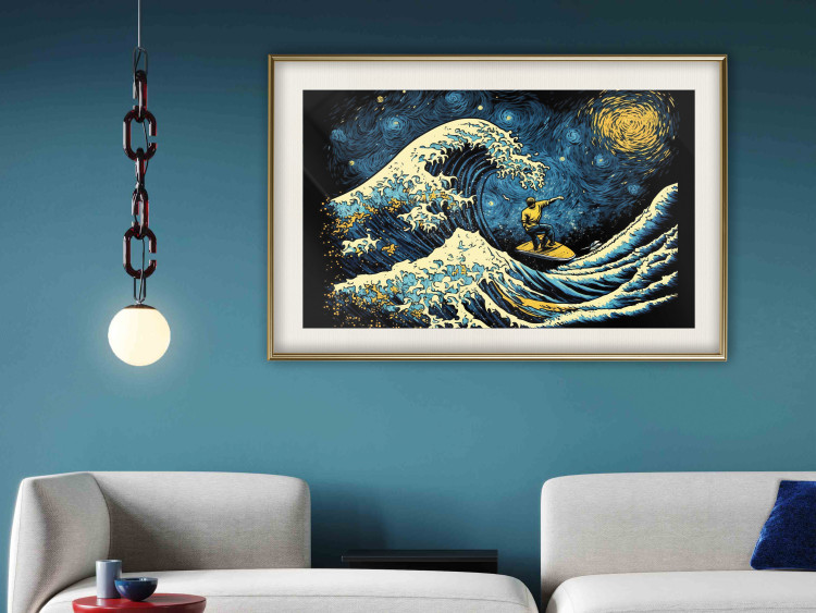 Wall Poster Surfing at Night - Impressionistic Image Generated by AI 151133 additionalImage 5