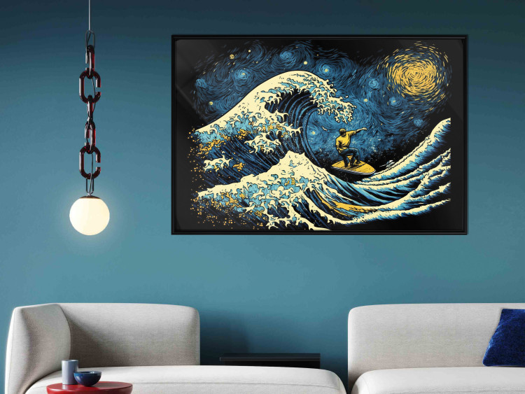 Wall Poster Surfing at Night - Impressionistic Image Generated by AI 151133 additionalImage 21