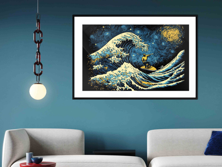 Wall Poster Surfing at Night - Impressionistic Image Generated by AI 151133 additionalImage 6