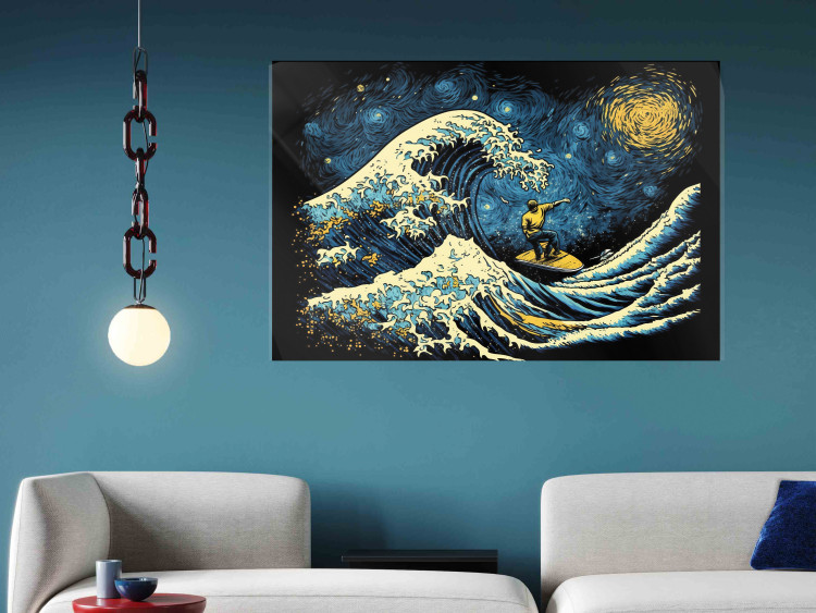 Wall Poster Surfing at Night - Impressionistic Image Generated by AI 151133 additionalImage 23