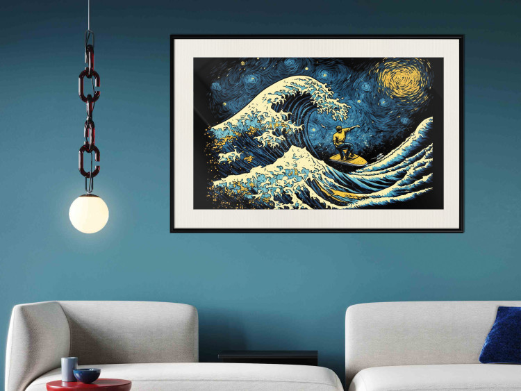 Wall Poster Surfing at Night - Impressionistic Image Generated by AI 151133 additionalImage 24