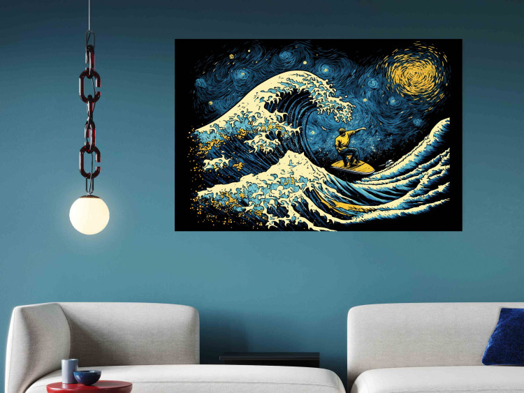 Wall Poster Surfing at Night - Impressionistic Image Generated by AI 151133 additionalImage 27