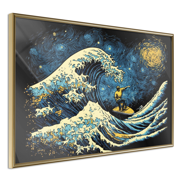 Wall Poster Surfing at Night - Impressionistic Image Generated by AI 151133 additionalImage 8
