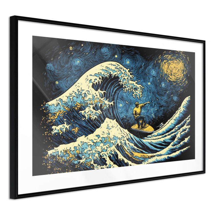 Wall Poster Surfing at Night - Impressionistic Image Generated by AI 151133 additionalImage 10