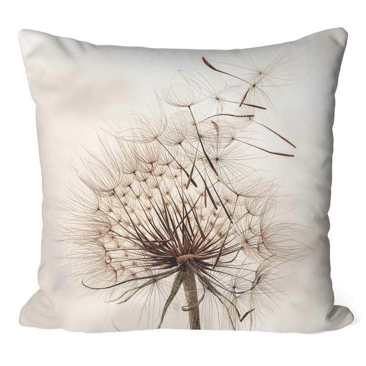 Decorative Microfiber Pillow The Transience of Nature - A Blooming Puffer on a Solid Background 151333