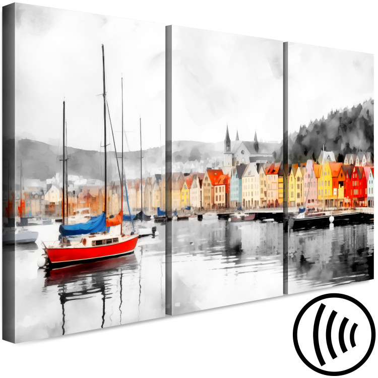 Canvas Bergen - Vibrant Norwegian City Port with Boats 151933 additionalImage 6