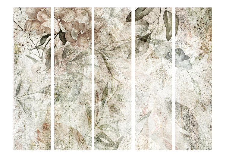 Folding Screen Beautiful Background - Flower Motif on Old Surface II [Room Dividers] 152033 additionalImage 3