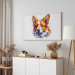 Canvas Print Happy Dog - Corgi Portrait on White Background With Splashes of Paint 159533 additionalThumb 10