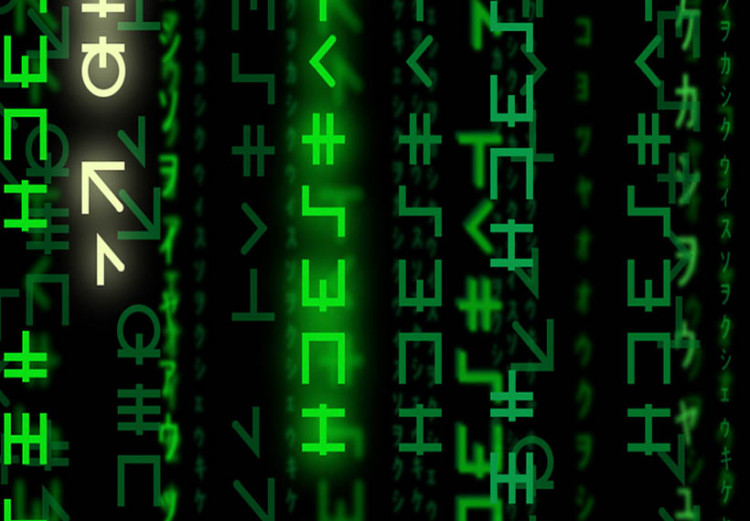 Canvas Green code - abstract signs on a black background Matrix style 55933 additionalImage 2