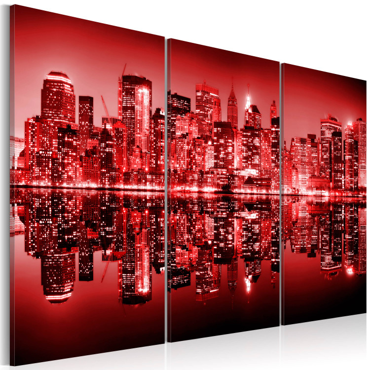 Canvas Art Print New York- Big Apple in vivid red 58333 additionalImage 2