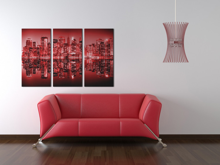 Canvas Art Print New York- Big Apple in vivid red 58333 additionalImage 3
