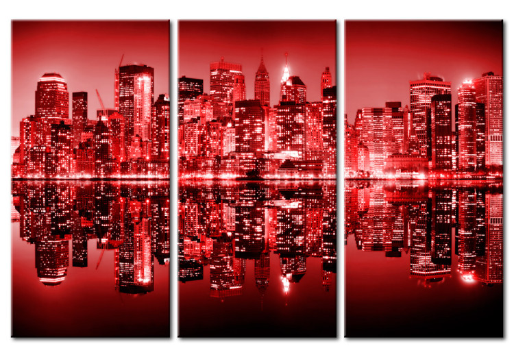 Canvas Art Print New York- Big Apple in vivid red 58333