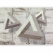 Wall Mural Contemporary composition - three wooden triangles on a concrete background 72033 additionalThumb 1